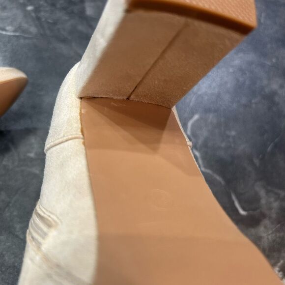 ZBY Amazon Women’s 8.5 Pointed Toe Beige  Dressy Fall Booties New - Picture 9 of 11
